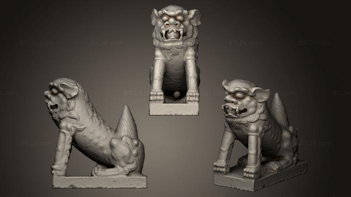 Статуэтки львы тигры сфинксы (Статуя Льва 011 М, STKL_0233) 3D модель для ЧПУ станка